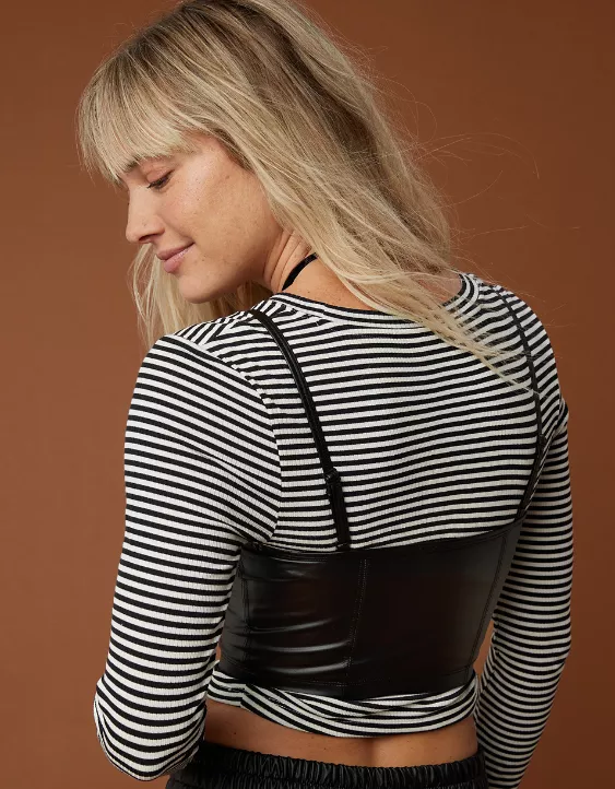 OFFLINE By Aerie Real Luxe Faux Leather Bra Top - Image 3