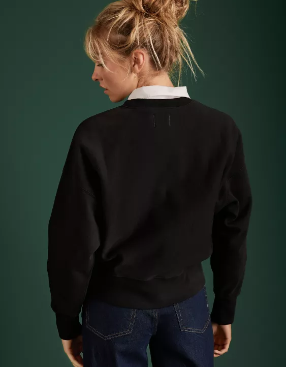 AE77 Premium Cropped Fleece Crewneck Sweatshirt - Image 2