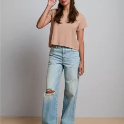 AE77 Premium Boxy Cropped Crewneck Tee