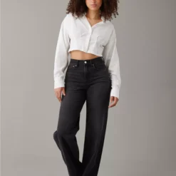 AE Strigid Curvy Super High-Waisted Baggy Straight Jean