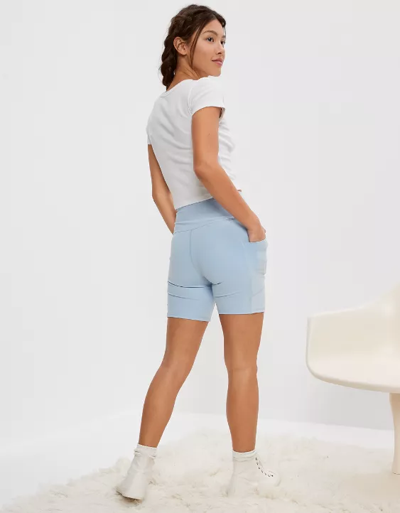 AE Everything Pocket Fleece Super High-Waisted 6" Bike Short - Image 3