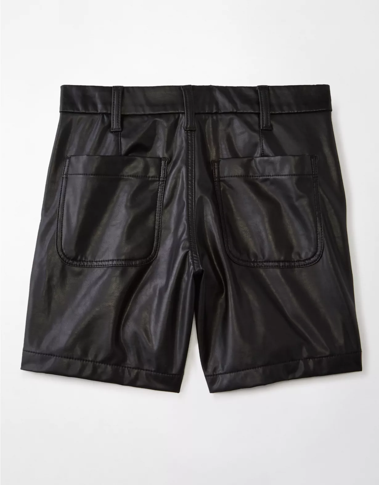 AE High-Waisted Baggy Vegan Leather Trouser Short - Image 2