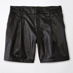 AE High-Waisted Baggy Vegan Leather Trouser Short