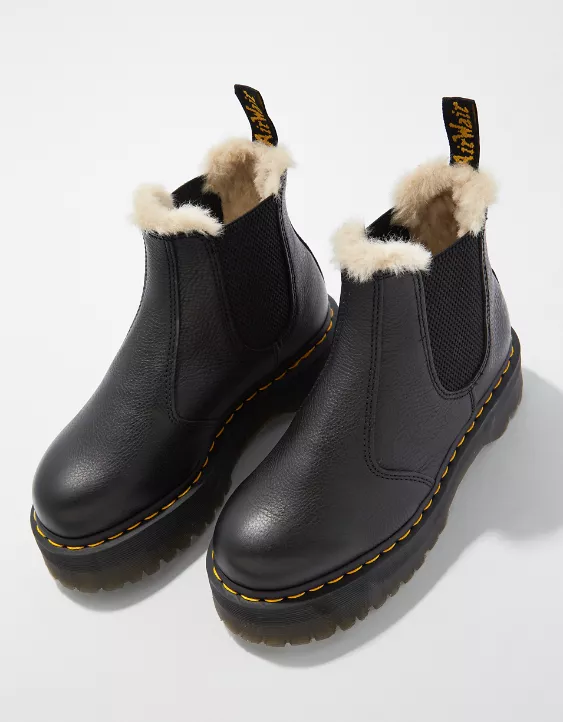 Dr. Martens Women's 2976 Faux Fur-Lined Platform Chelsea Boot - Image 2