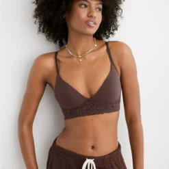 Aerie Superchill Wireless Lightly Lined Lace Trim Bra