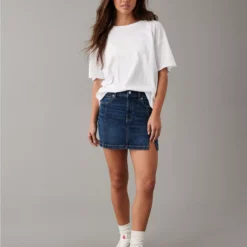 AE Next Level High-Waisted Denim Mini Skirt