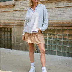 AE High-Waisted Drawstring Mini Skirt